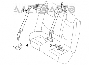 Seat belt rear left Hyundai Elantra AD 17-20 black