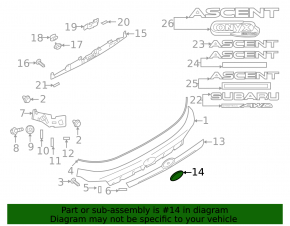 Subaru Ascent 19-26 Tailgate Emblem