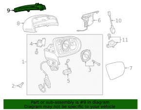 Turn signal mirror left Mercedes GLC 16-22 VIEW MAX