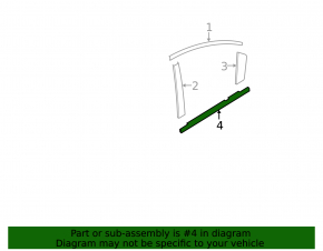 Door-glass molding, center rear right, Mazda 3 09-13