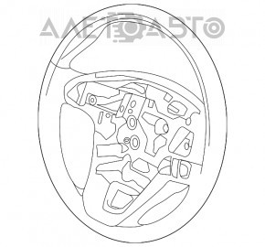 Lincoln MKZ 13-20 black leather steering wheel with black trim