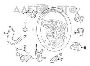 Lincoln MKZ 13-20 black leather steering wheel with black trim