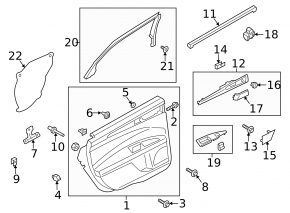 Rear right window lift control trim Ford Fusion mk5 13-20 structure