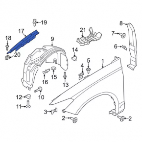 Left hood-wing seal for Ford Fusion mk5 13-20