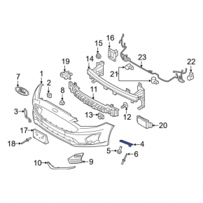 Front bumper mount on the wing right Ford Fusion mk5 17-20