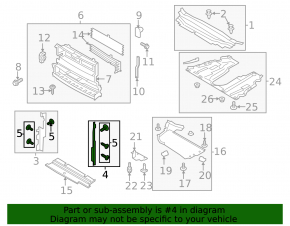 Radiator deflector left Ford Fusion mk5 17-20 1.5T