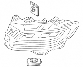 Headlight front left complete Lincoln Nautilus 19-21 LED adaptive