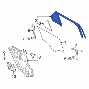 Rear left glass seal Ford Explorer 20-