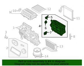 Ford Mustang Mach-E 21-25 heater and air conditioner assembly
