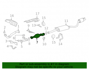 Intake pipe with catalytic converter Lexus RX350L 18-20 long
