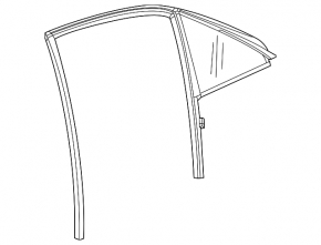 Door glass triangle with glass seal rear right Cadillac ATS 13-