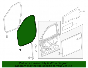 Door seal front right Chevrolet Malibu 16-