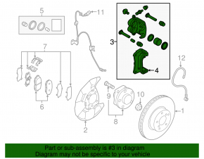 Caliper assembly front right Subaru Impreza 17-23 GK