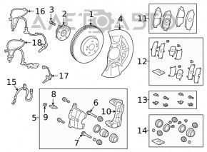 Front right brake disc cover for Lexus ES 19-26