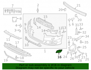 Front bumper headlight washer plug left Audi A6 C7 16-18 rest