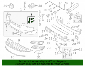 Front bumper mount (bumper-wing) left Audi A8 10-13 pre-rest