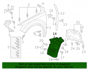 Front left fender liner for Audi Q7 16-19 type 1