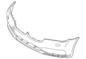 Bare front bumper BMW 7 G11 G12 16-19 without parking sensors, under washers