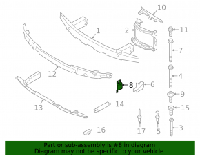 Bracket lower reinforcement front bumper right BMW 3 G20 19-