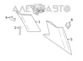 Rear pillar trim, front right window, BMW X3 G01 18-24, black, with plug, scratches