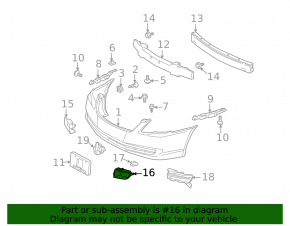 Fog light frame left Toyota Avalon 05-07