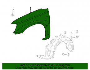 Front right wing Toyota Highlander 01-07