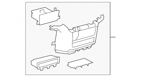 Central console under the dashboard, upper part, Toyota Sienna 11-14, gray, scratches