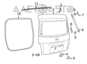 Trunk door bare Fiat 500 12-17 white KW3 dents, rust