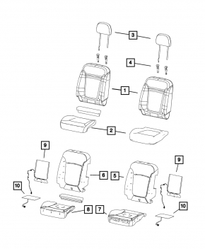 Jeep Renegade 15-17 passenger seat without airbag, manual, cloth, black, Trailhawk, for cleaning