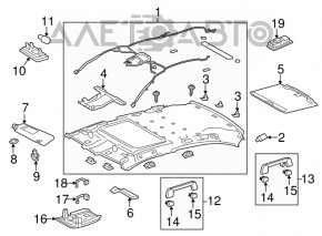 Ceiling handle rear left Lexus ES300h ES350 13-18 gray