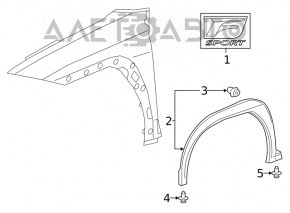 Front right fender arch trim for Lexus UX 19-26: structure, scratches, broken mount