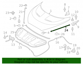 Hood shock absorber left Hyundai Veloster 13-16