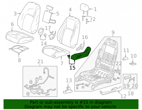Driver's seat control cover for Honda Clarity 18-21 USA, black, scratches