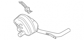 Muffler rear part barrel left Porsche Panamera 14-16 4.8 GTS