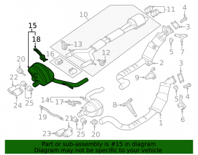 Muffler rear part barrel left Porsche Panamera 14-16 4.8 GTS