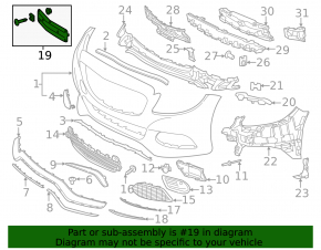 Platform for the front bumper number Mercedes C-class W205 300/350e 15-18 AMG pkg