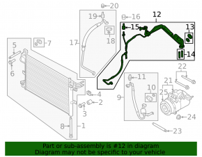 Air conditioner tube heater-condenser Ford Explorer 11-15