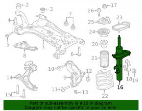 Shock absorber front right Ford Focus mk3 14-18