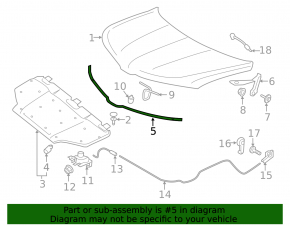 Hood Seal Front Lincoln MKX 16-18
