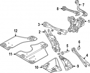 Right front rear lower control arm trim for Mazda CX-90 24-26