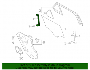 Rear left door glass guide rear Ford Explorer 20-