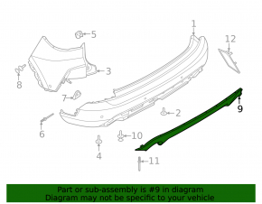 Rear bumper lip Ford Escape MK4 20-22 for 2 pipes