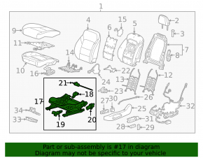 Left driver's seat runner for Chevrolet Malibu 16-25