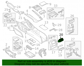 Audi A6 C7 12-18 center console air duct deflector broken mount