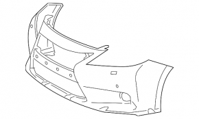 Bare front bumper Lexus ES300h ES350 13-15 prerest without parktr