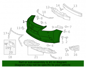 Bare front bumper Lexus ES300h ES350 13-15 prerest without parktr