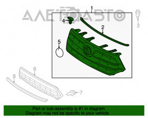 Grill grill Toyota Highlander 11-13 FPS