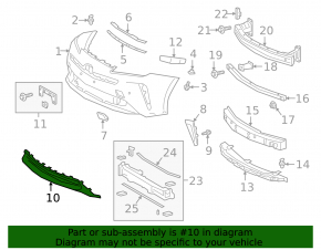 Toyota Prius 50 19-22 front bumper lower grille under fog lights, structure, chips, pressed, scratches