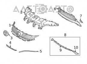 Front bumper molding lower left Toyota Venza 21-24 chrome
