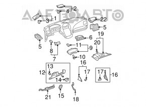 Driver's knee pad for Lexus ES350 07-09 gray